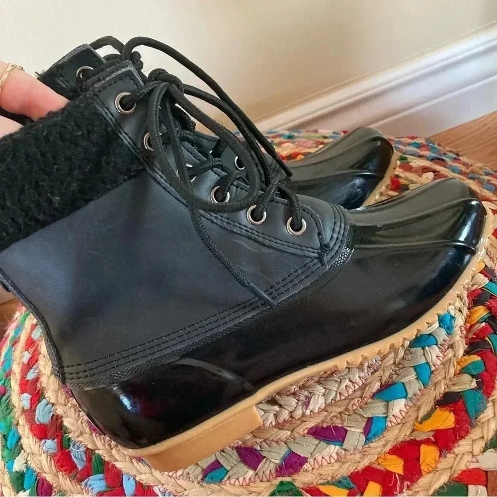 G.H. Bass &  Co. black leather duck boots